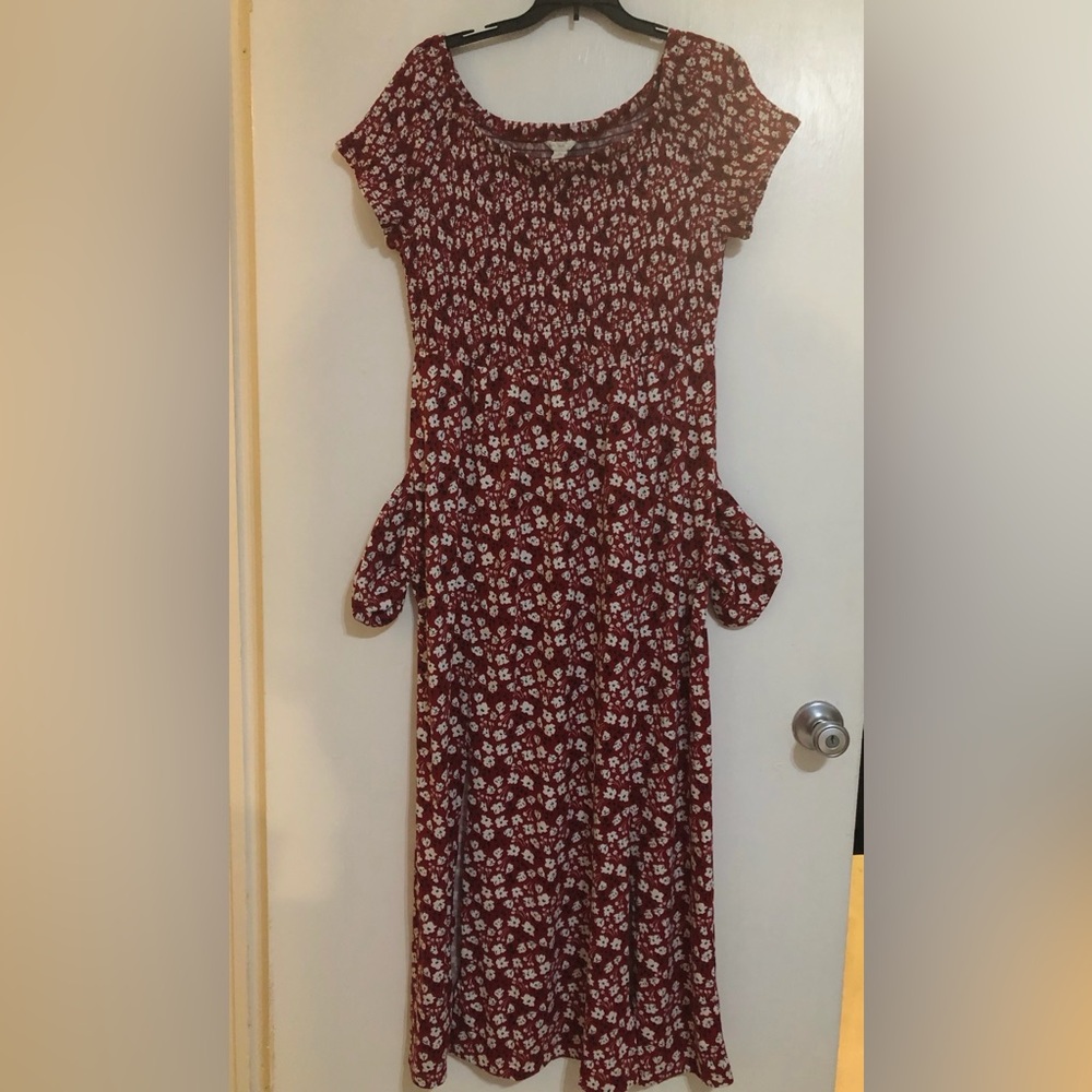Red and White dress with pockets